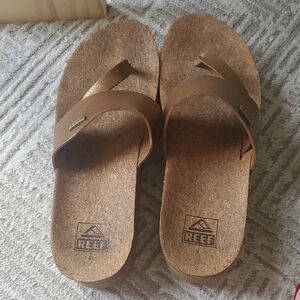 Reef Tan Cork Flip Flops